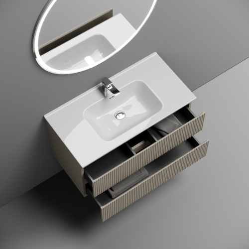 Тумба под раковину Sancos SNOB T SNT90CE 90х40 подвесная цвет бежевый - фото 5